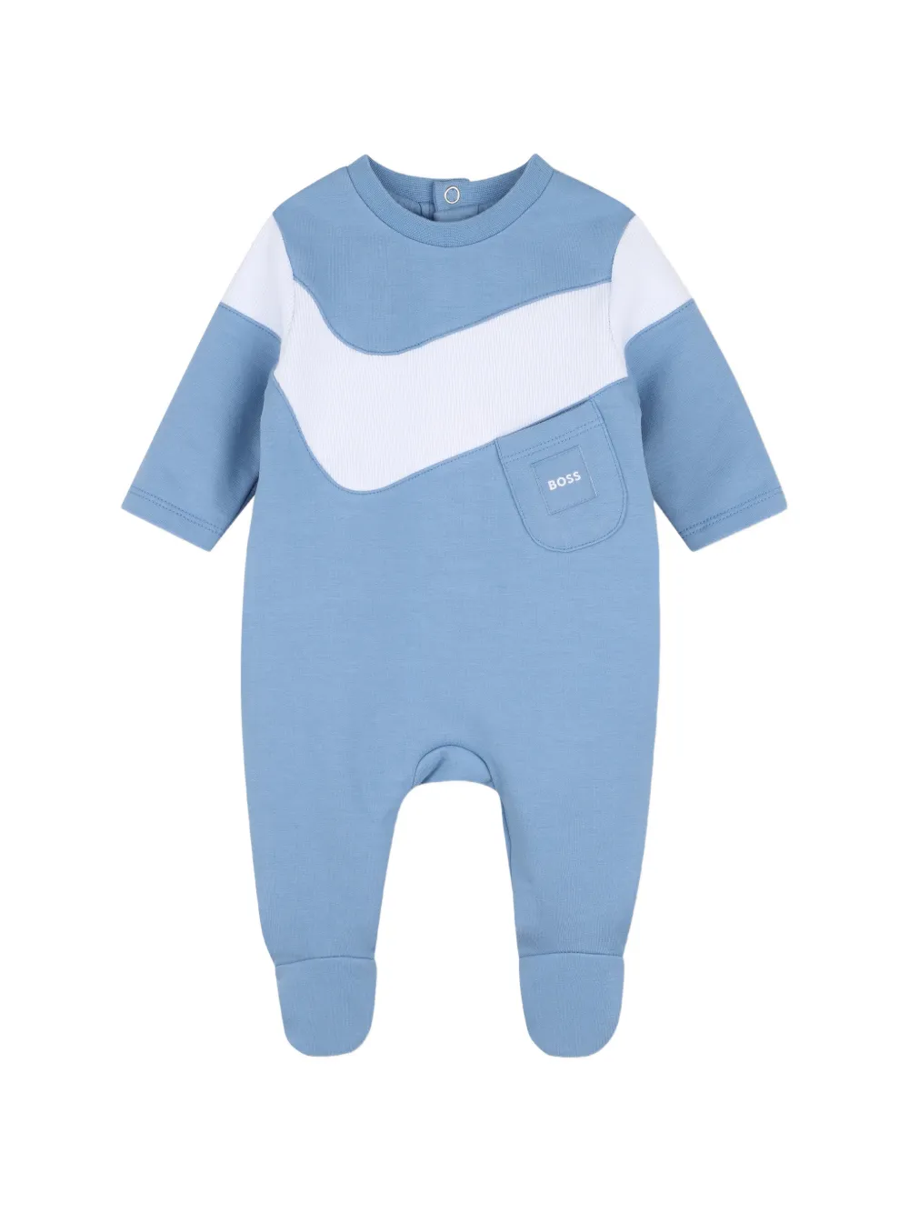 BOSS Kidswear Pyjama in Colour-Block-Optik - Blau