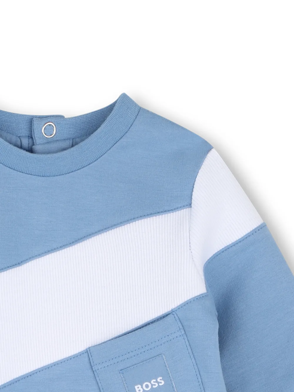 BOSS Kidswear Pyjama met colourblocking en zak Blauw