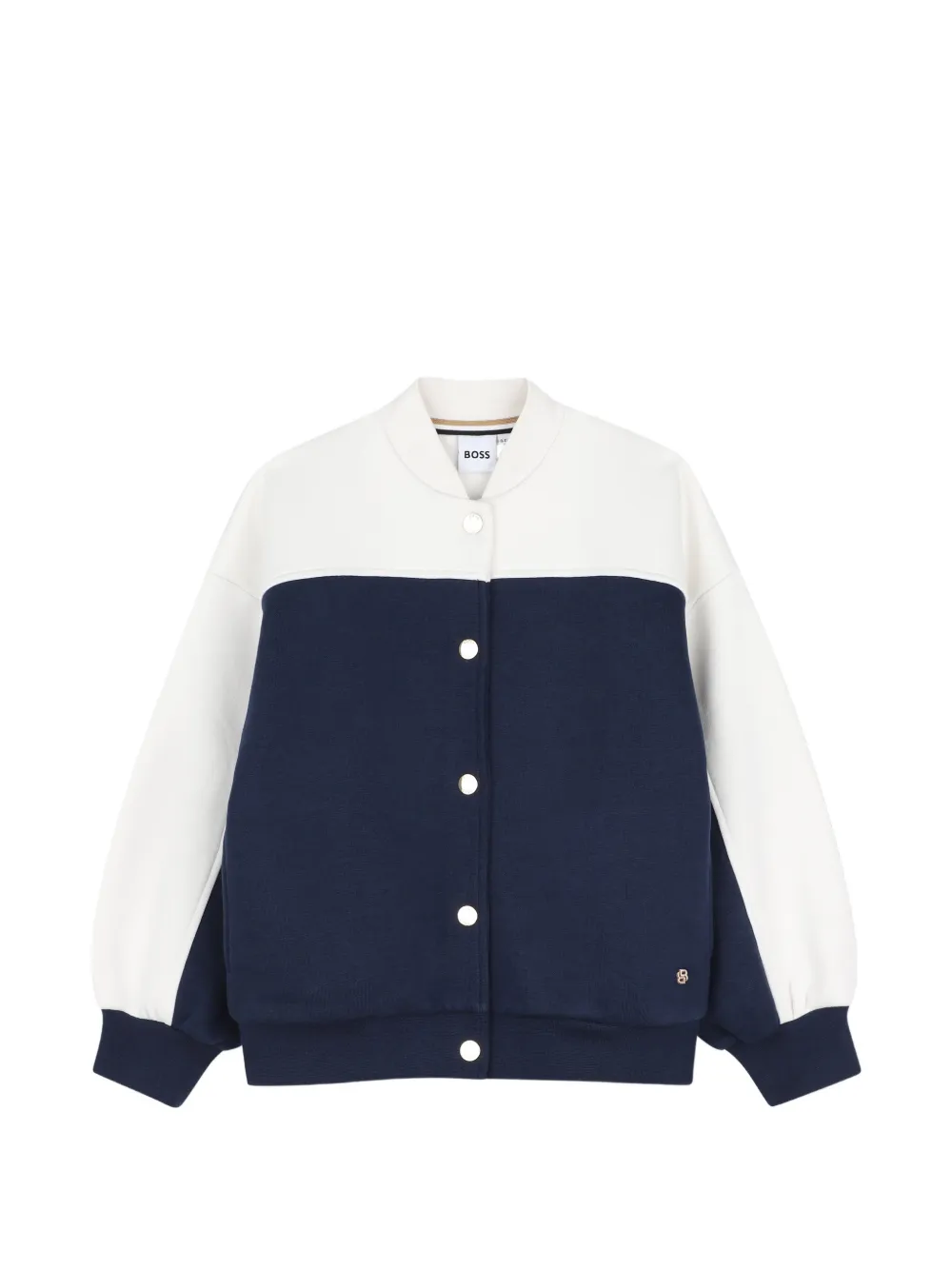 BOSS Kidswear Cardigan con design color-block e bottoni a pressione - Bianco