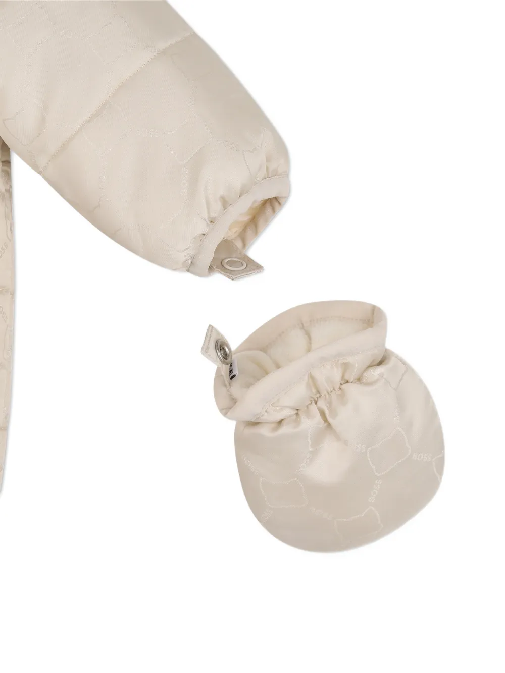 BOSS Kidswear Gewatteerd skipak met logo-print Beige