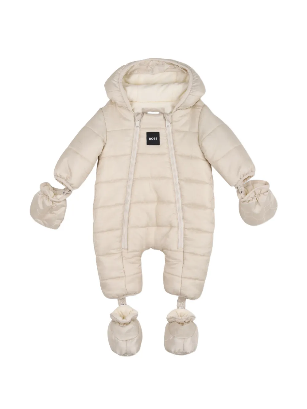 BOSS Kidswear Gesteppter Schneeanzug mit Logo-Print - Nude
