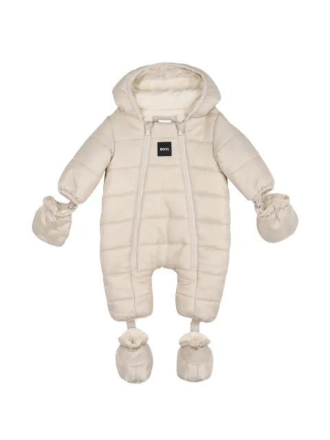 BOSS Kidswear quilted logo-print snowsuit