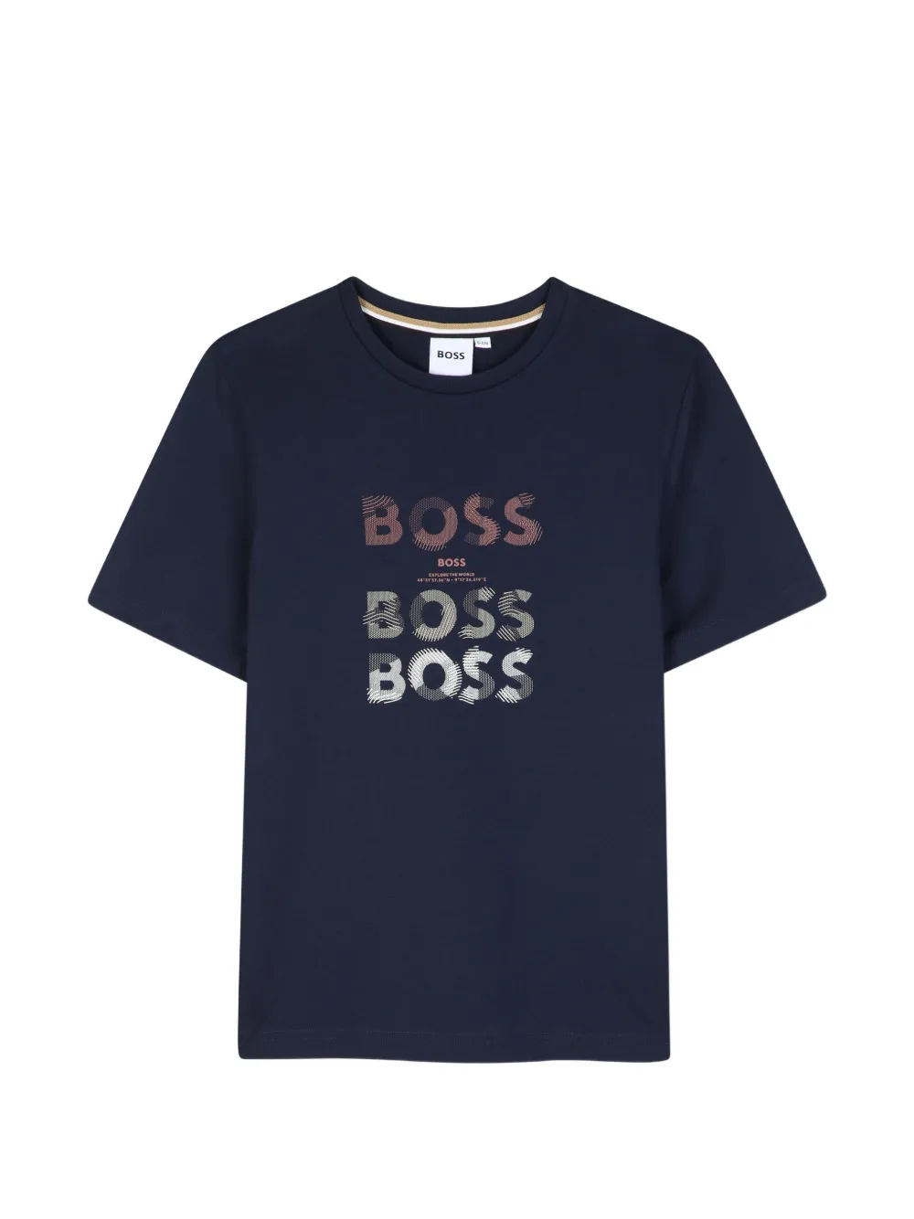 BOSS Kidswear logo-print short-sleeve T-shirt - Blu