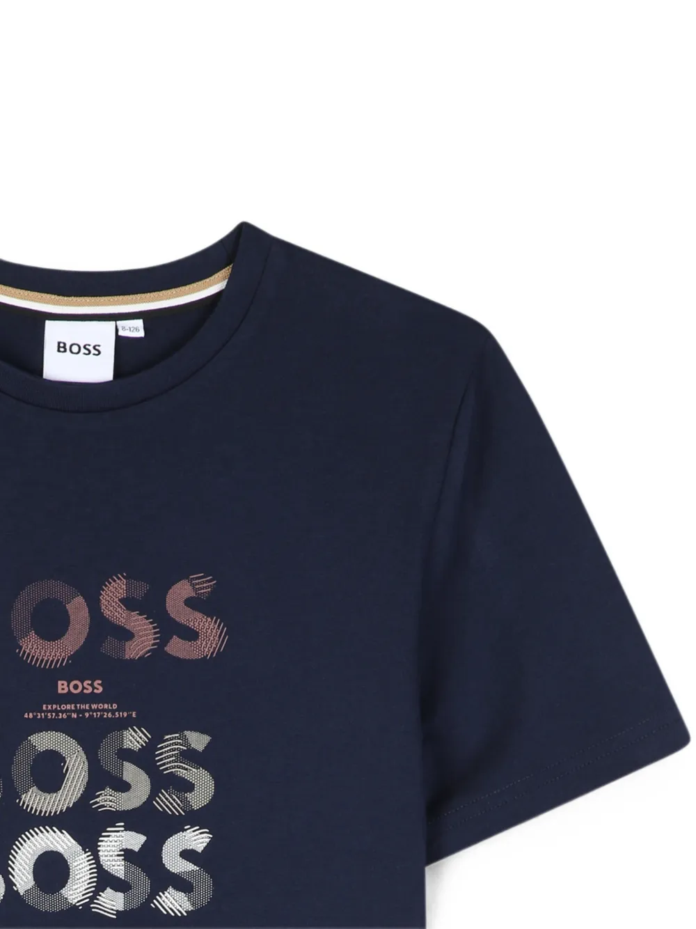 BOSS Kidswear T-shirt met logoprint Blauw