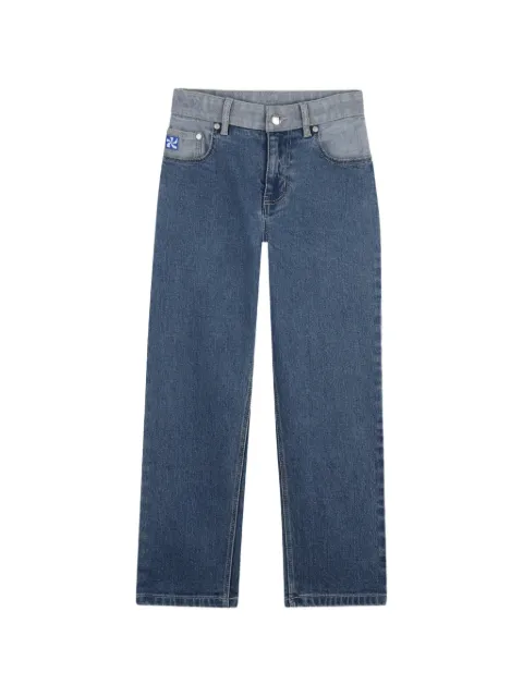 Kids Around two-tone embroidered jeans