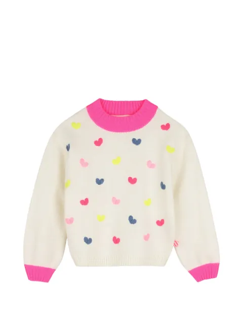 Billieblush heart-embroidered ribbed-trim sweater
