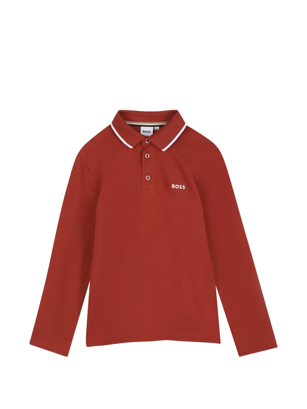 BOSS Kidswear Poloshirt met logoprint Rood