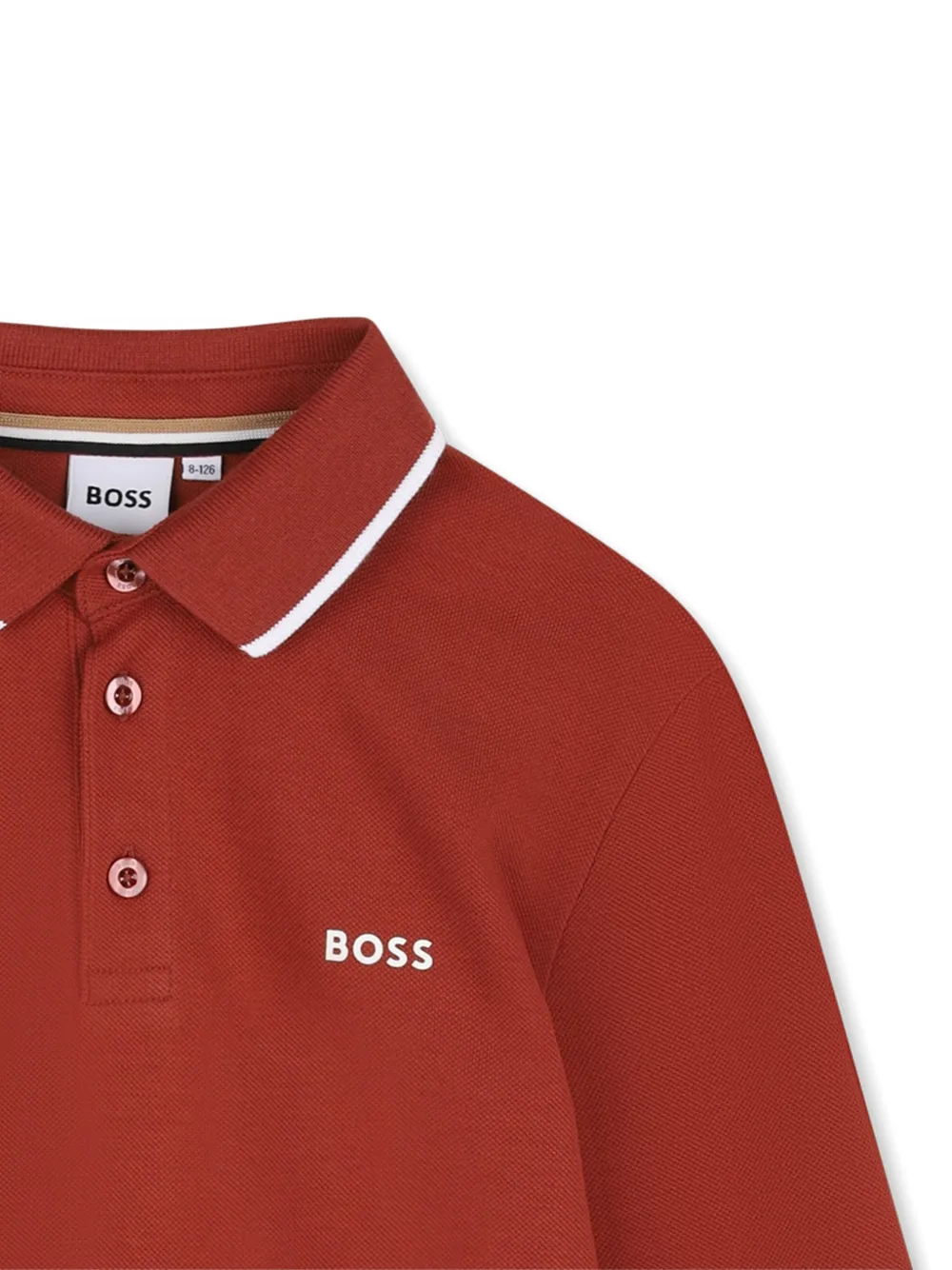 BOSS Kidswear Poloshirt met logoprint Rood