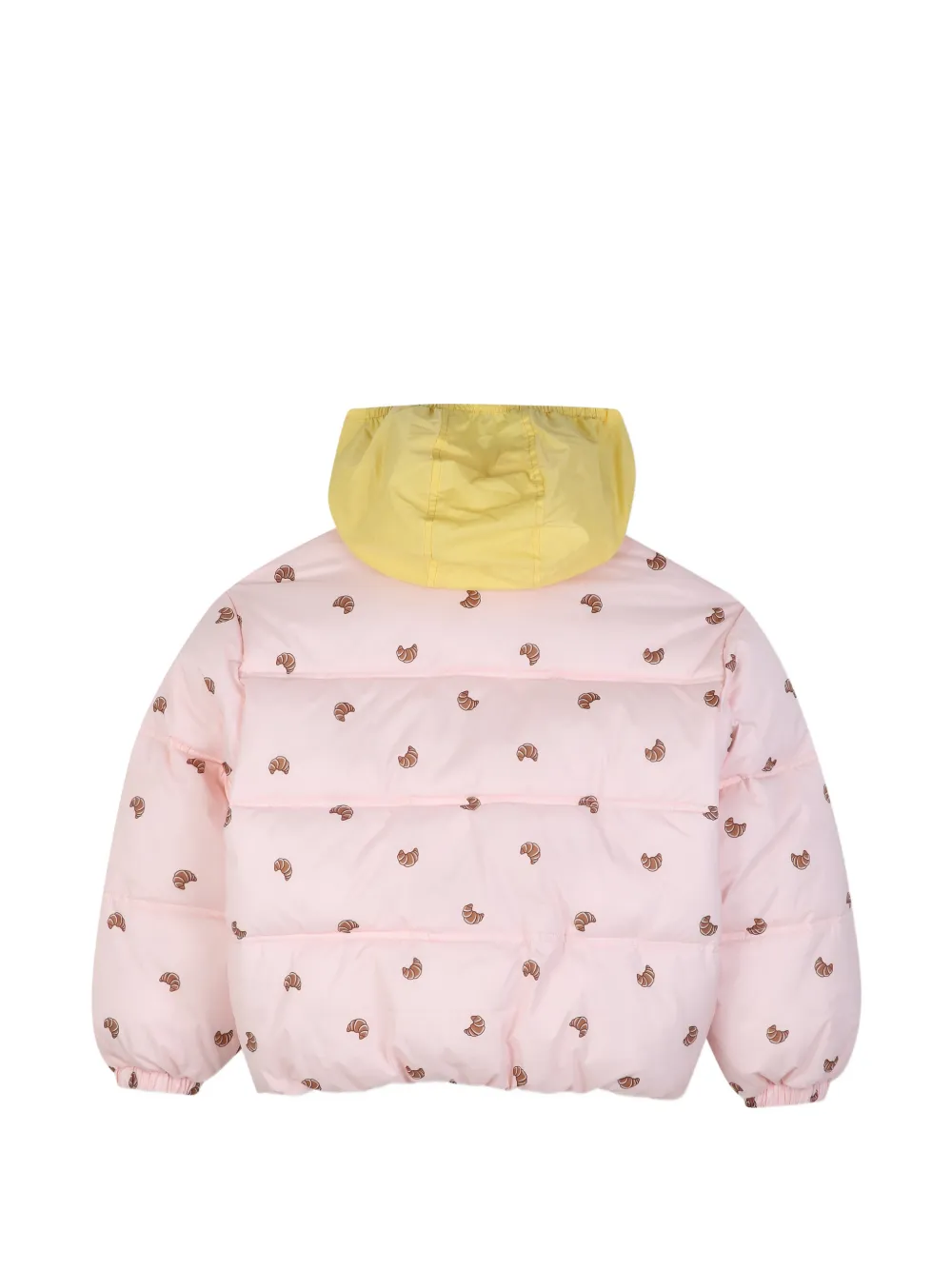 Kids Around Donsjack met croissant-print en capuchon Roze