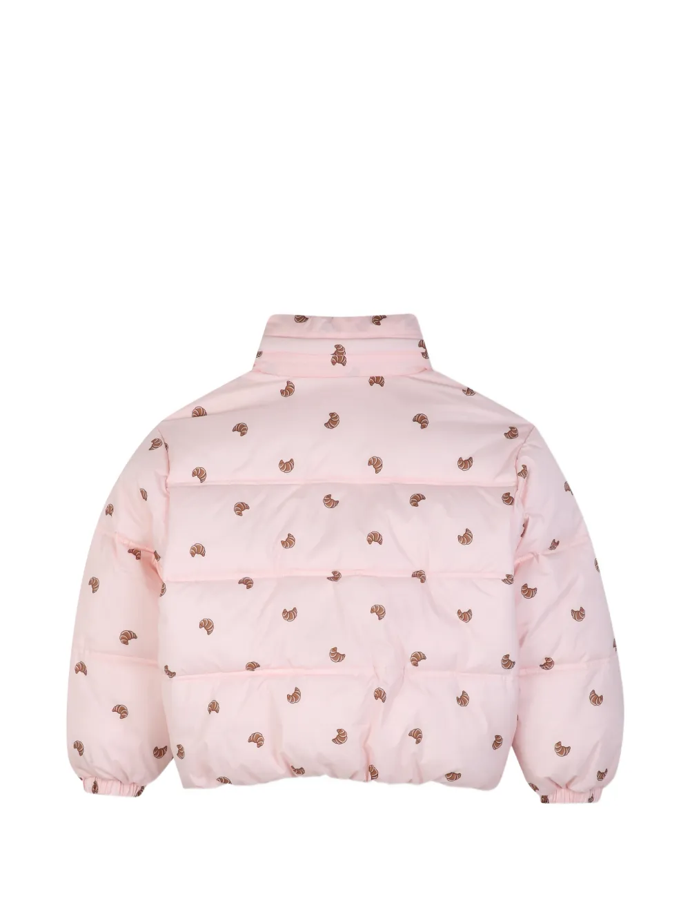 Kids Around Donsjack met croissant-print en capuchon Roze