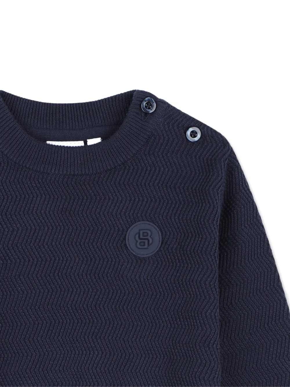 BOSS Kidswear Trui met logopatch Blauw