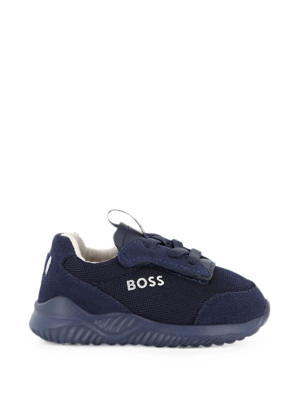 BOSS Kidswear logo-print panelled sneakers Blauw