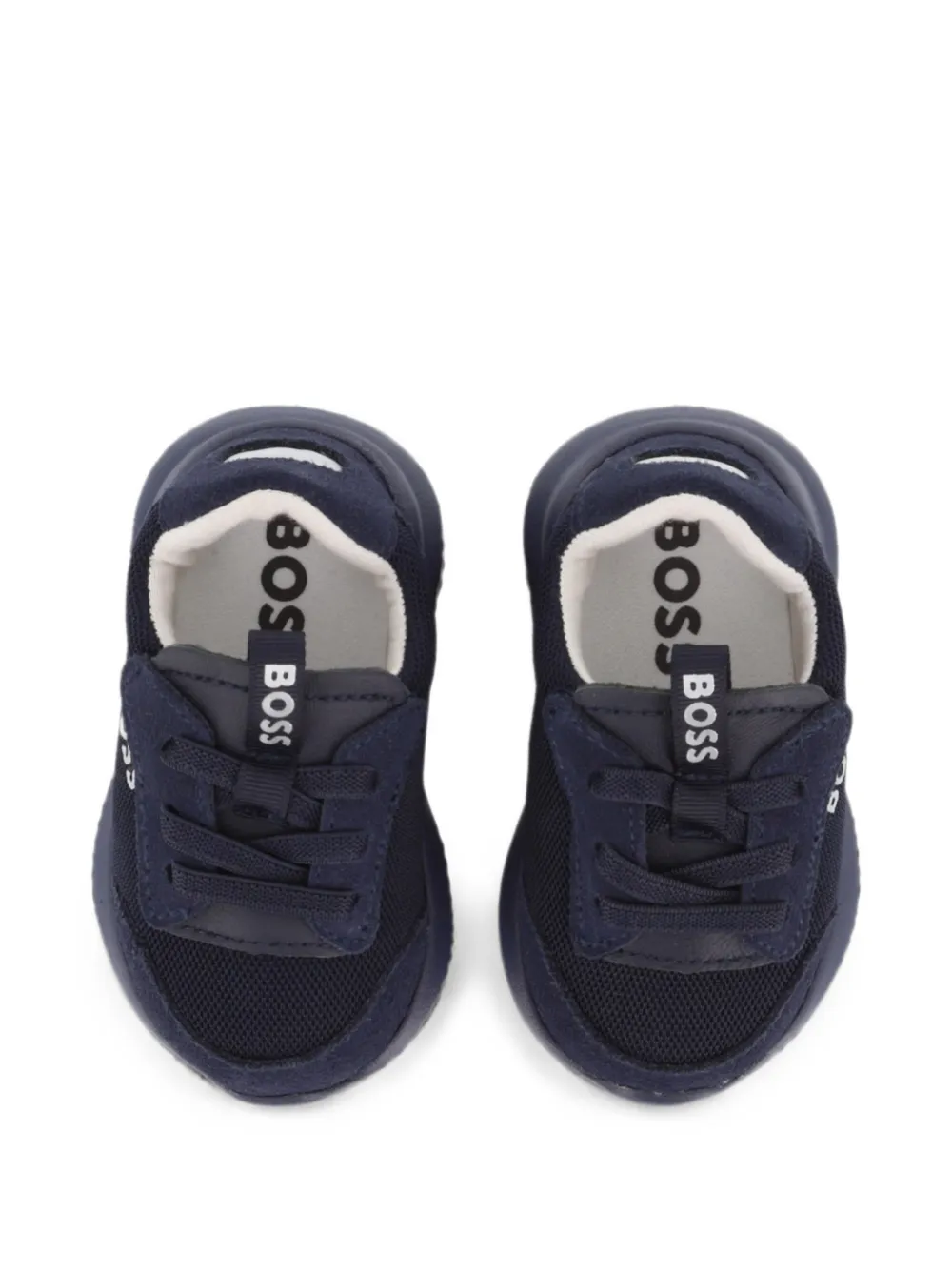 BOSS Kidswear logo-print panelled sneakers Blauw