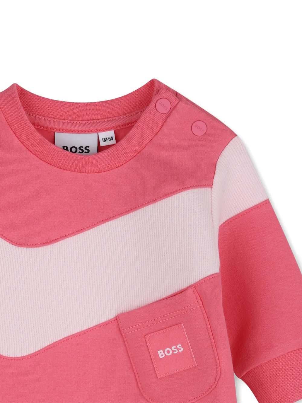 BOSS Kidswear Jurk met colourblocking en zak Roze