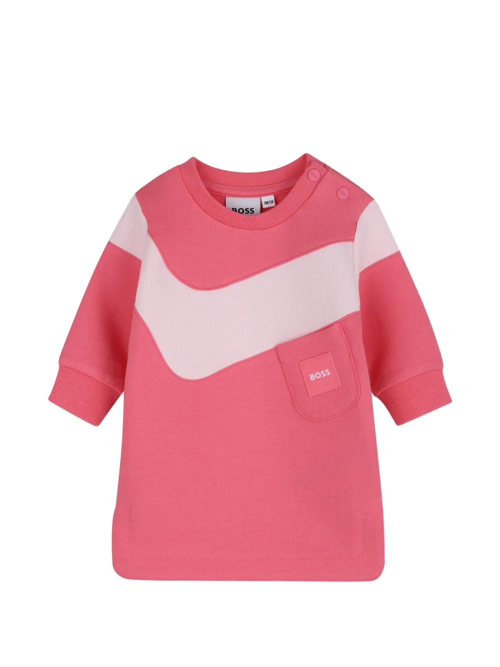 BOSS Kidswear Kleid in Colour-Block-Optik - Rosa