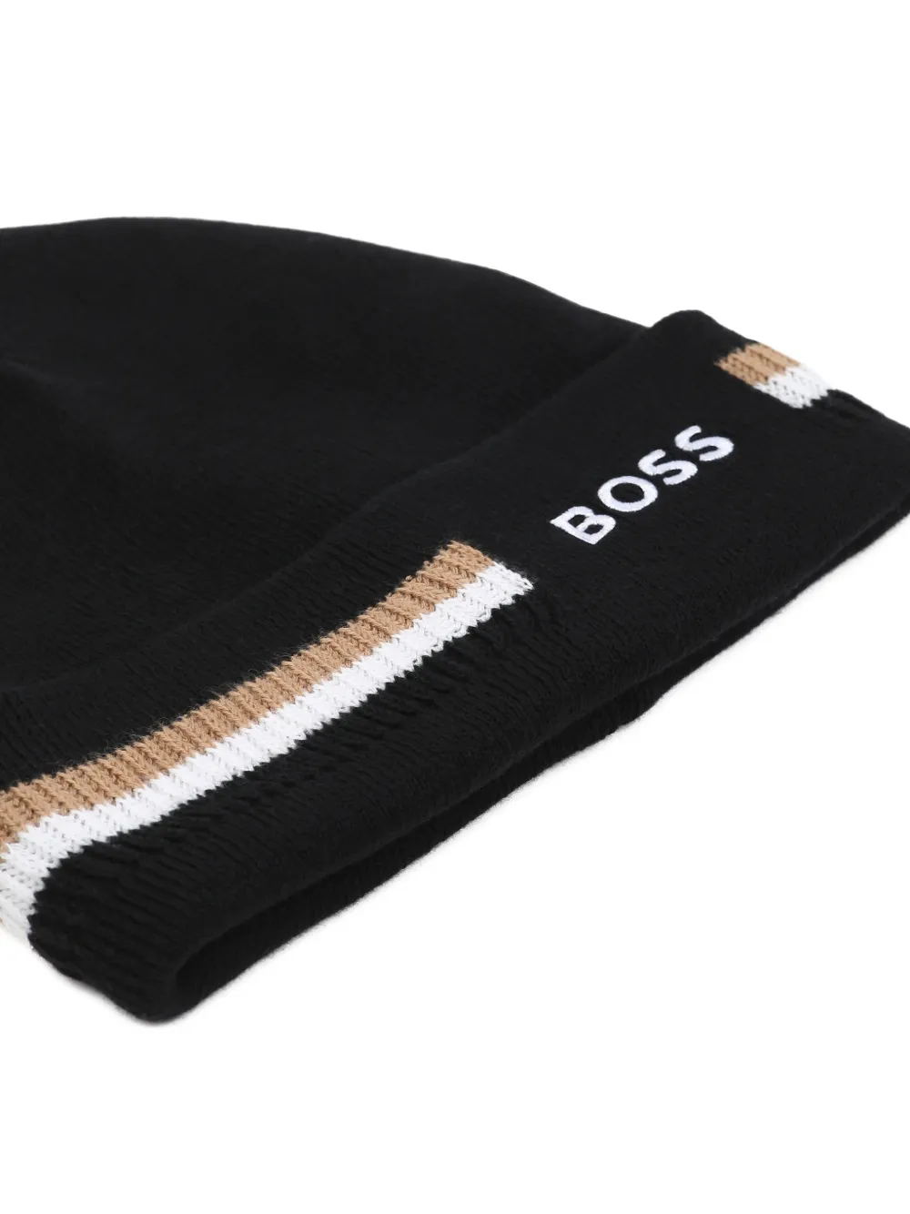 BOSS Kidswear Muts met geborduurd logo en streep-detail Zwart