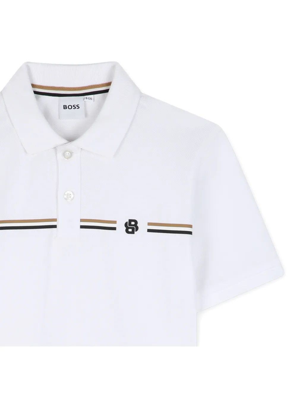 BOSS Kidswear Poloshirt met logoprint Wit