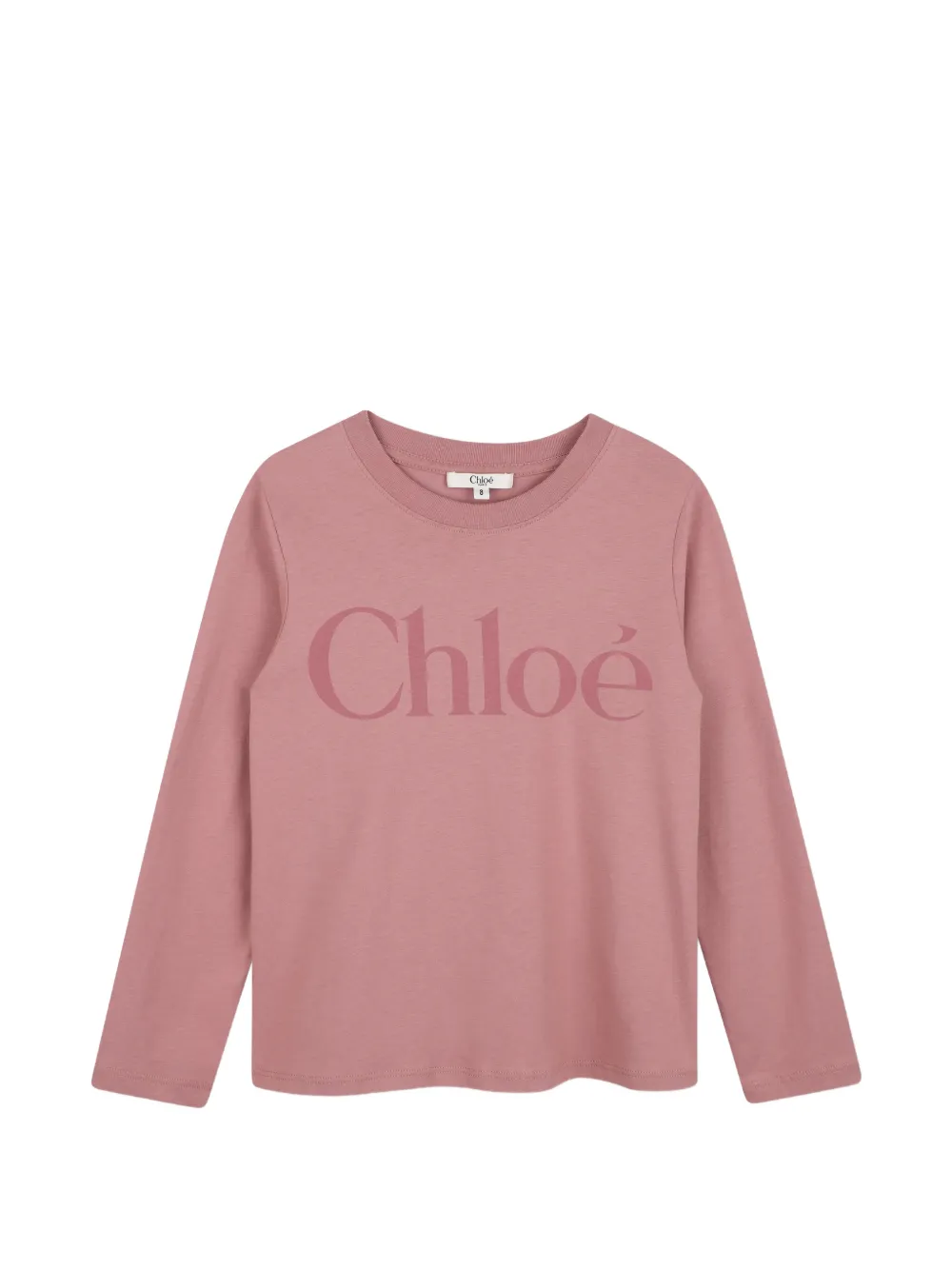 Chloé Kids T-shirt a maniche lunghe con logo - Rosa