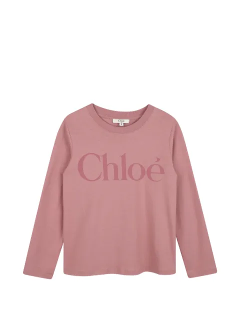Chloé Kids logo-print long-sleeve T-shirt