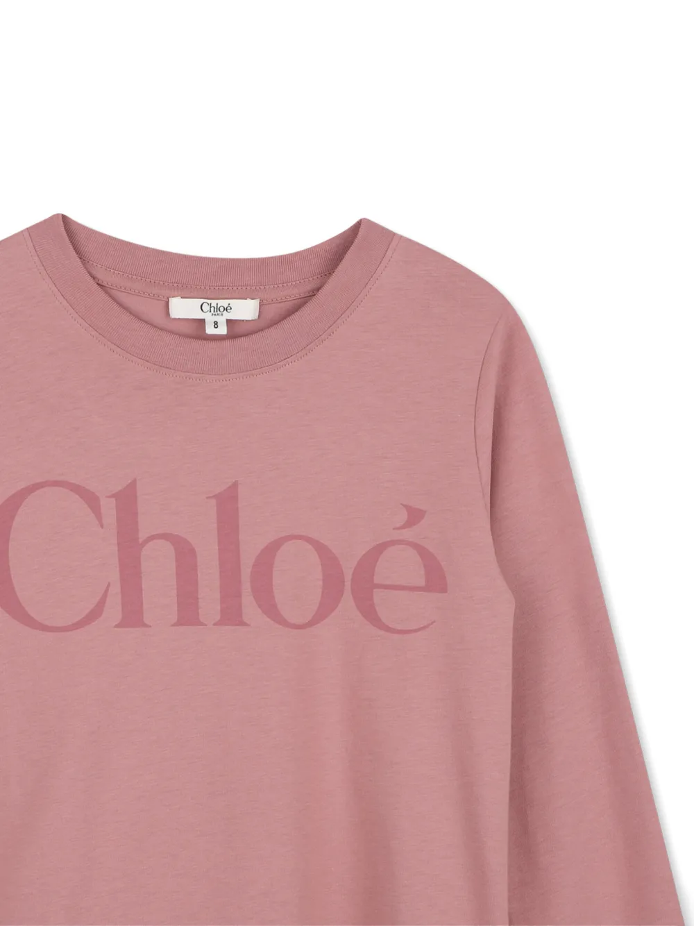 Chloé Kids T-shirt met lange mouwen en logo-print Roze
