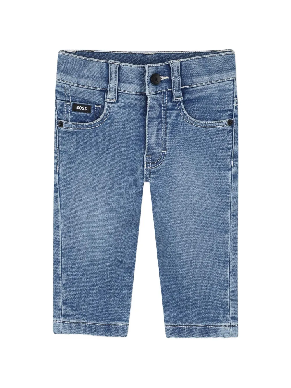 BOSS Kidswear Jeans met logopatch Blauw