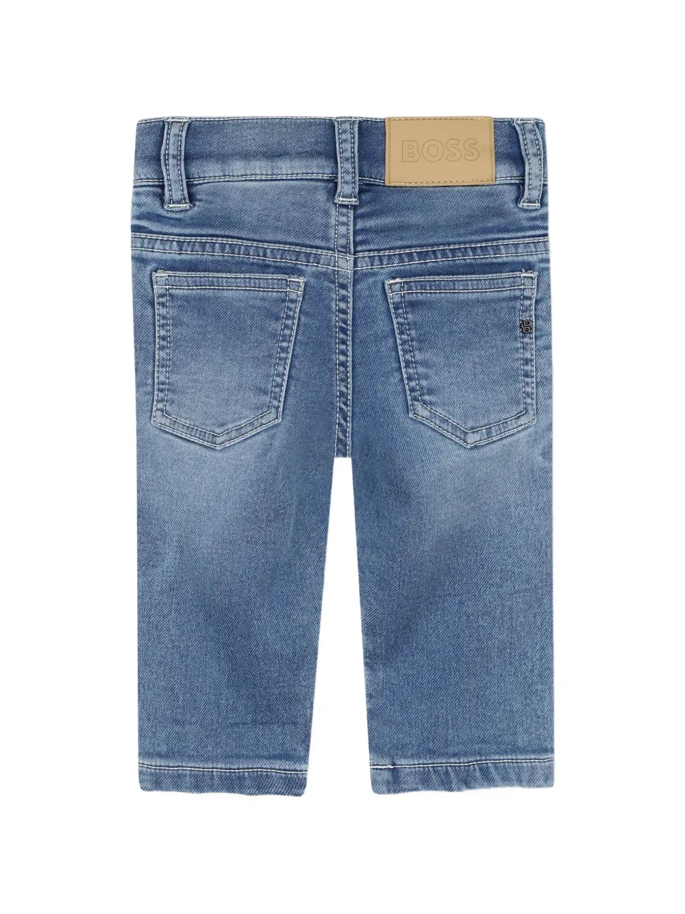 BOSS Kidswear Jeans met logopatch Blauw