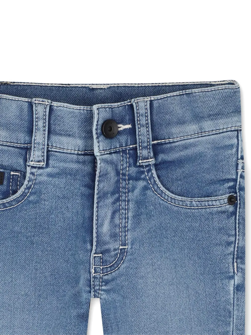 BOSS Kidswear Jeans met logopatch Blauw