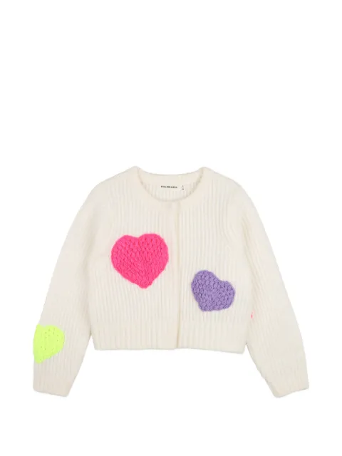 Billieblush heart-patch ribbed cardigan