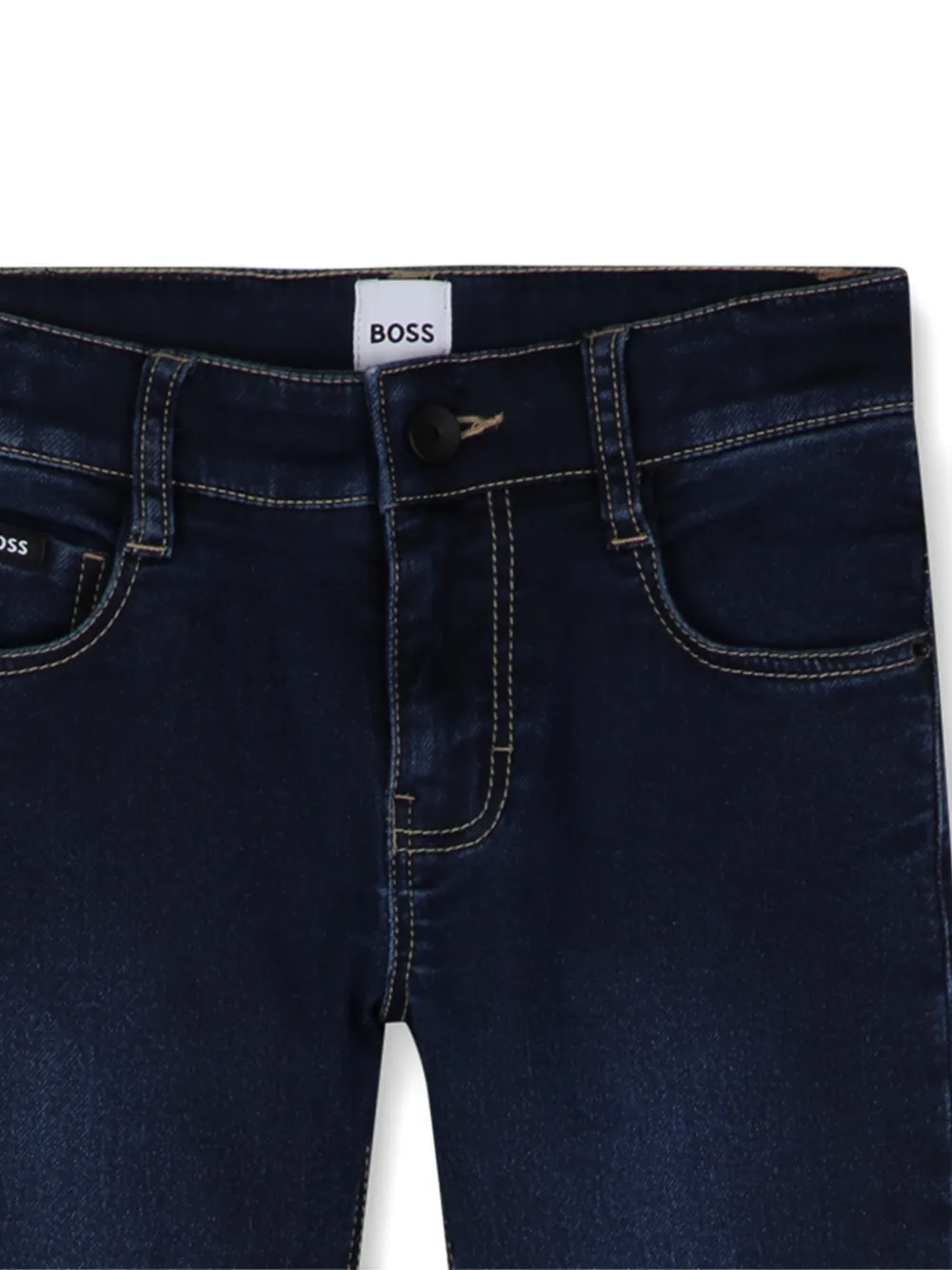 BOSS Kidswear Jeans met logopatch Blauw