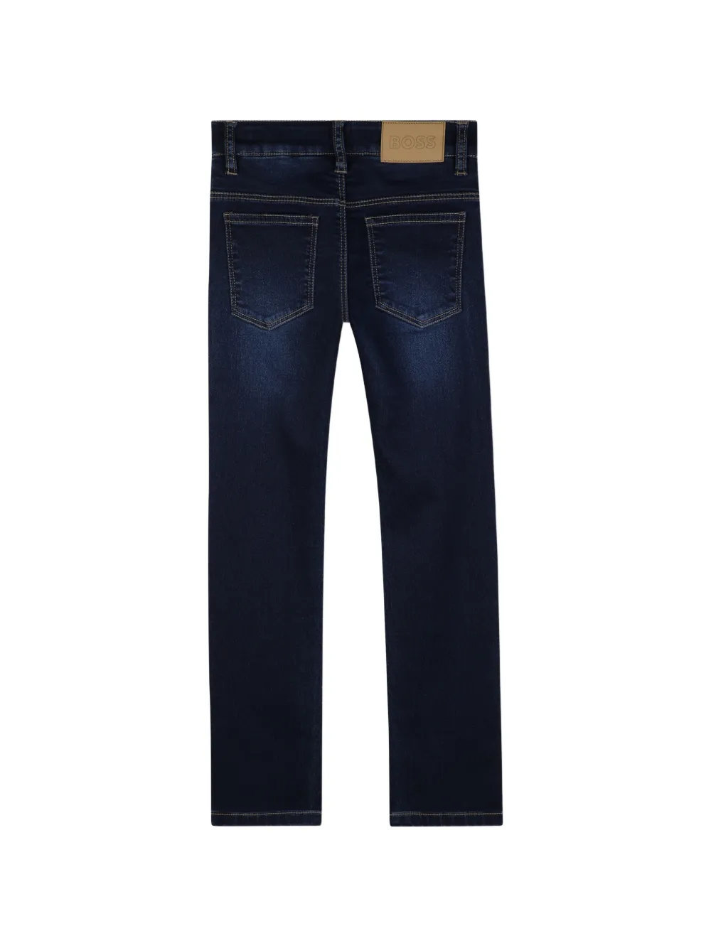 BOSS Kidswear Jeans met logopatch Blauw