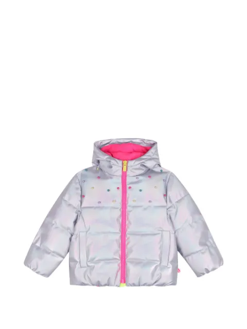 Billieblush pearl-embellished hooded puffer jacket