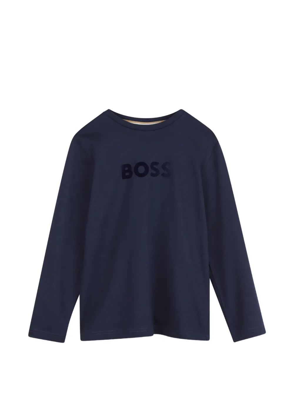 BOSS Kidswear T-shirt a maniche lunghe con logo - Blu
