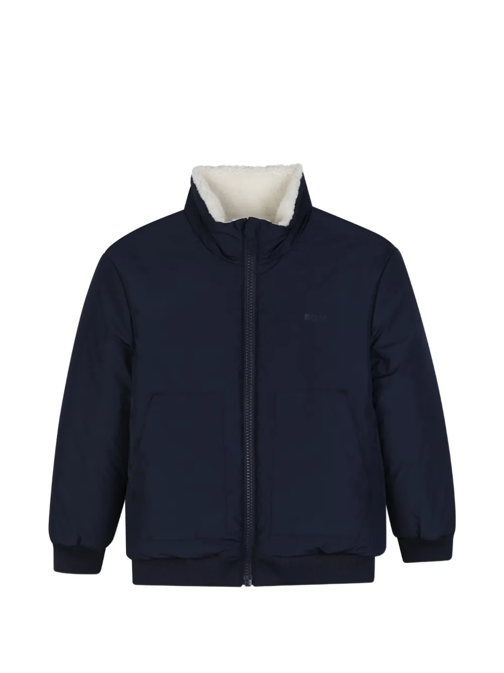 BOSS Kidswear Omkeerbaar teddy fleece jack Wit
