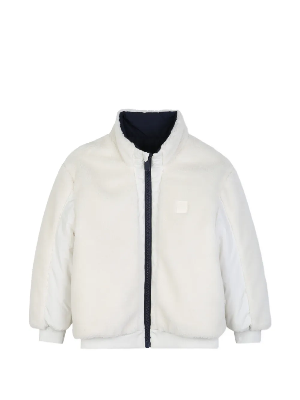 BOSS Kidswear Wendbare Jacke aus Teddy-Fleece - Weiß