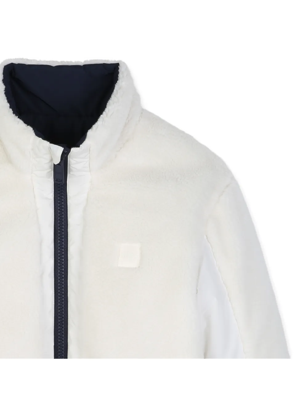 BOSS Kidswear Omkeerbaar teddy fleece jack Wit