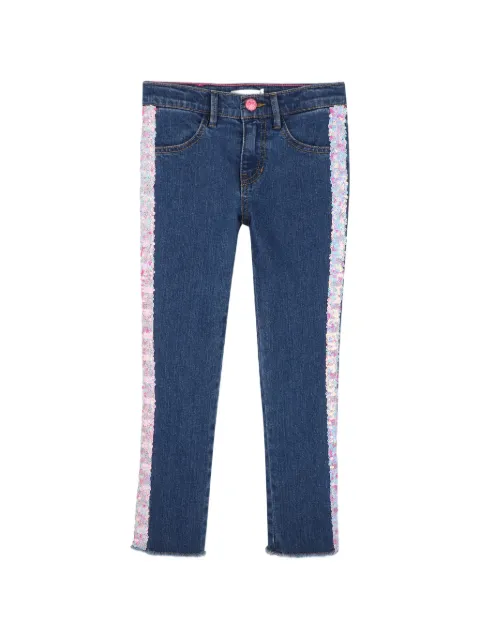 Billieblush sequin-embellished raw-cut jeans