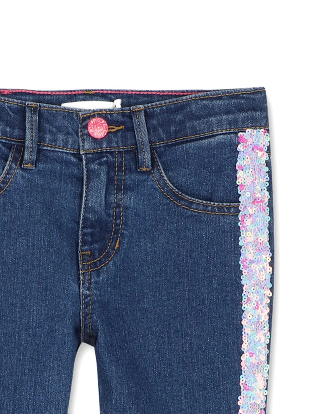 Billieblush Gerafelde jeans verfraaid met pailletten Blauw