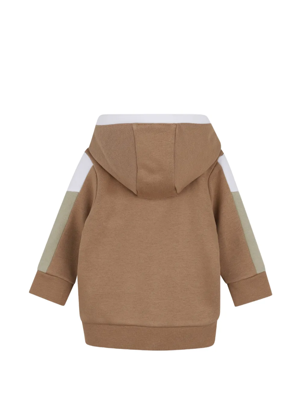 BOSS Kidswear Sweater met logoprint en rits Bruin
