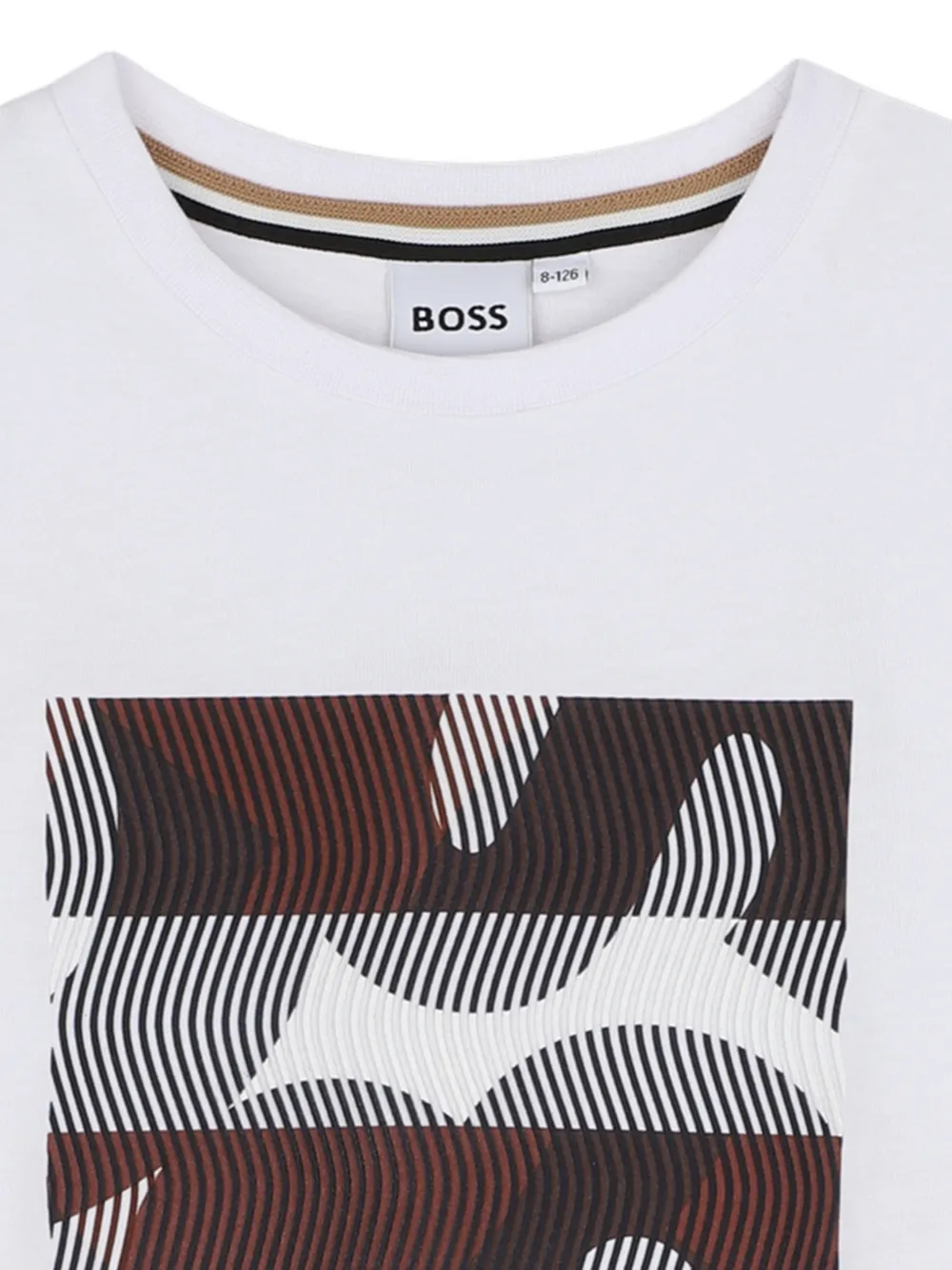 BOSS Kidswear graphic-print long-sleeve T-shirt Wit