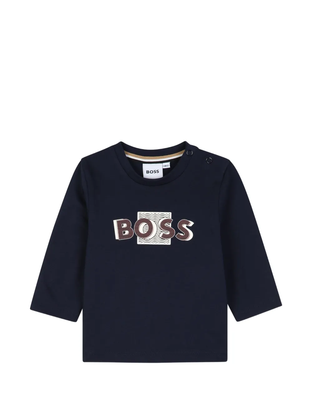 BOSS Kidswear Langarmshirt mit Logo-Print - Blau