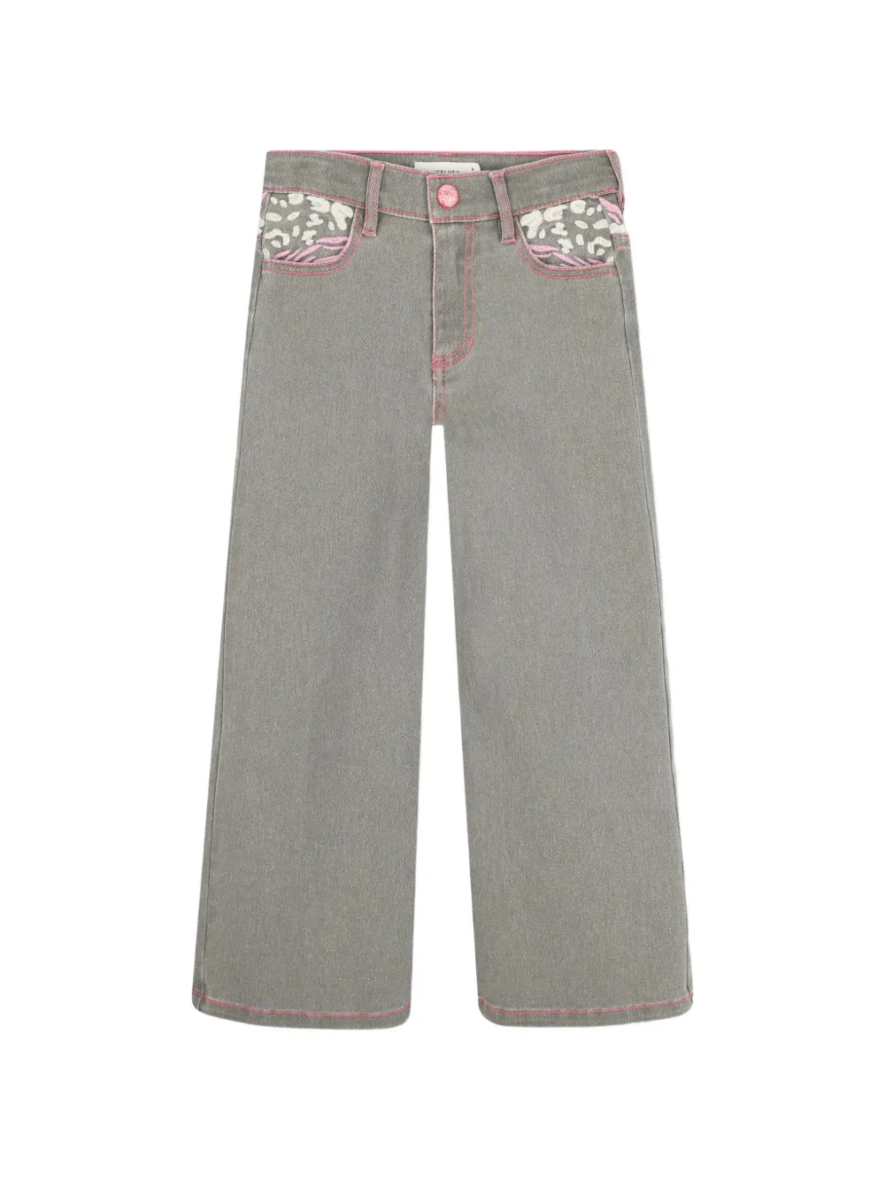 Billieblush leopard-print wide-leg jeans - Grigio