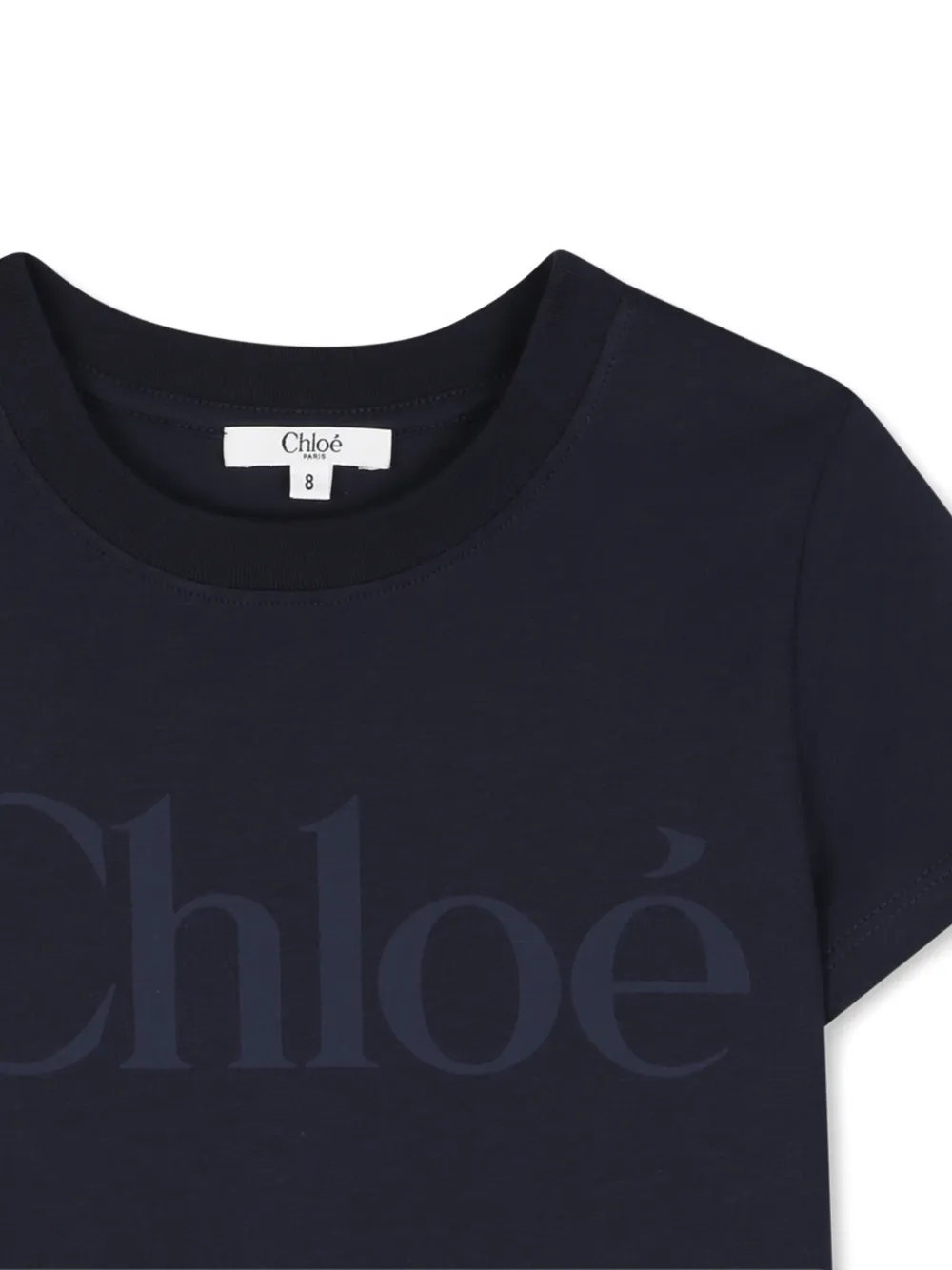 Chloé Kids T-shirt met logoprint en korte mouwen Blauw