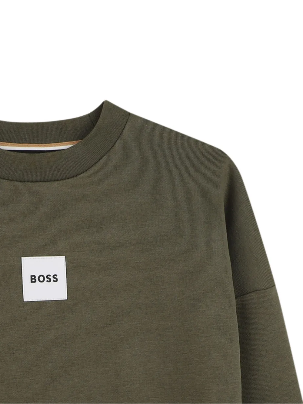 BOSS Kidswear Sweater met logopatch Groen