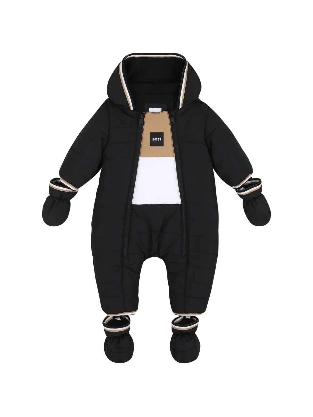 BOSS Kidswear Gesteppter Schneeanzug mit Kapuze - Schwarz