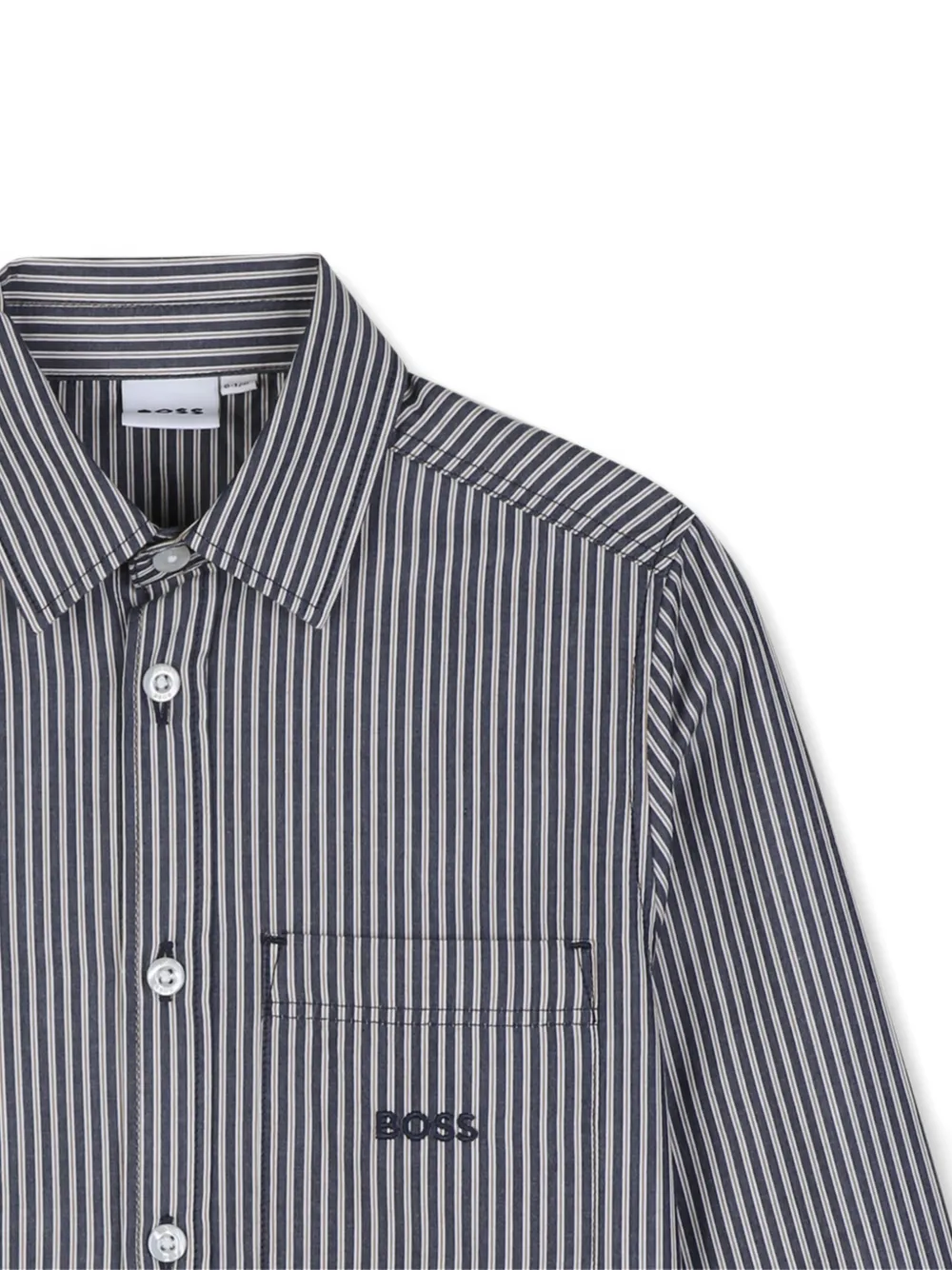 BOSS Kidswear Gestreept shirt Blauw