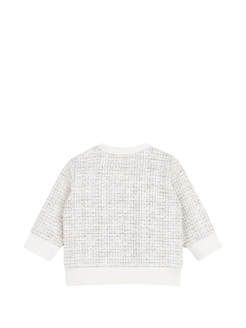 BOSS Kidswear Trui met tweed-effect en logo-print Beige