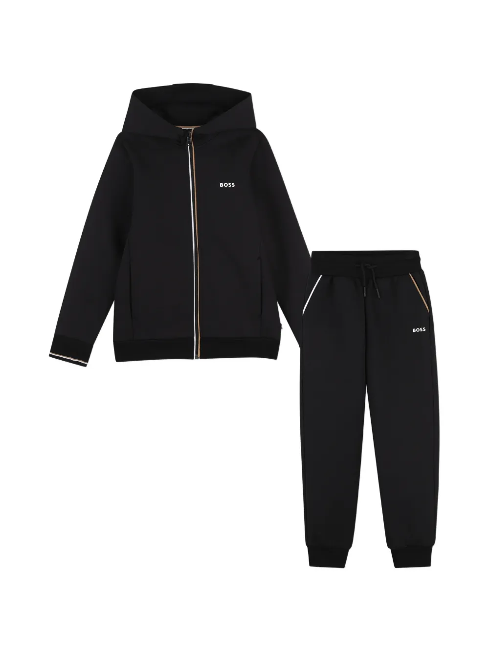 BOSS Kidswear Tuta sportiva con logo e zip - Nero
