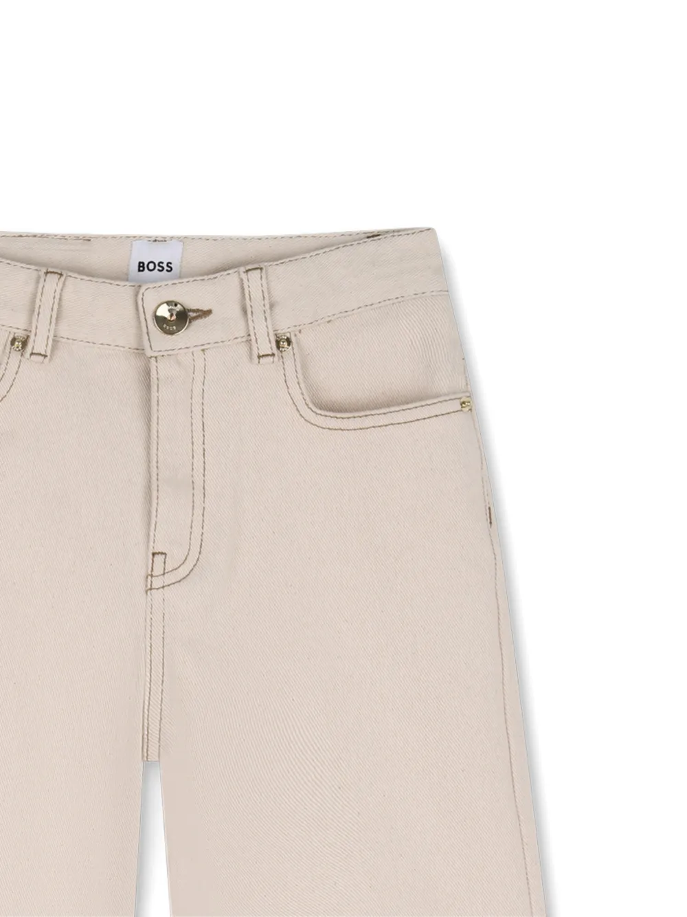 BOSS Kidswear Jeans met wijde pijpen Beige