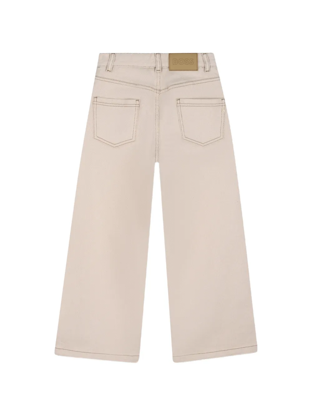 BOSS Kidswear Jeans met wijde pijpen Beige