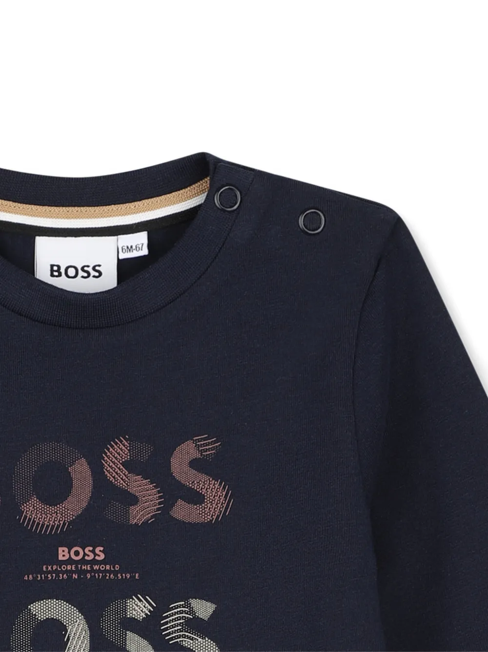 BOSS Kidswear T-shirt met logoprint Blauw